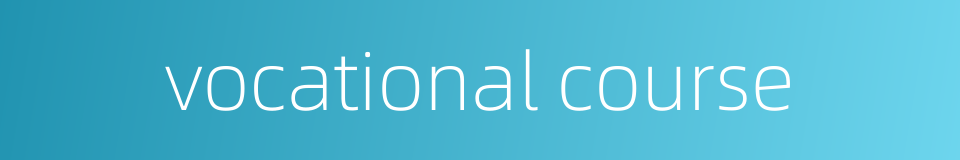 vocational course的同义词