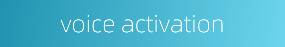 voice activation的同义词