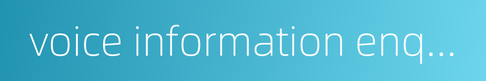 voice information enquiry service的同义词