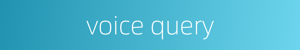 voice query的同义词