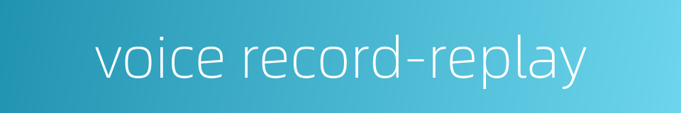 voice record-replay的同义词