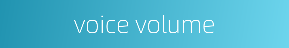 voice volume的同义词