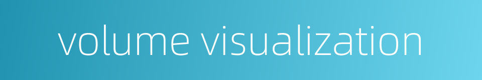 volume visualization的同义词