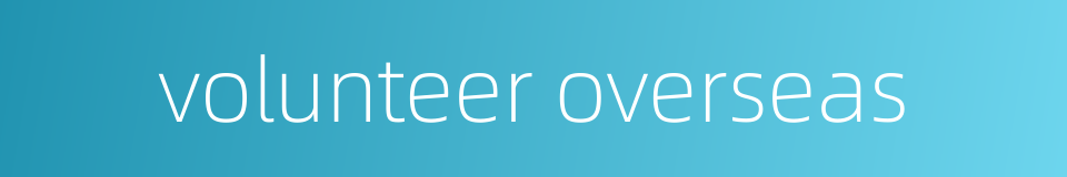 volunteer overseas的同义词