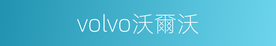 volvo沃爾沃的同義詞