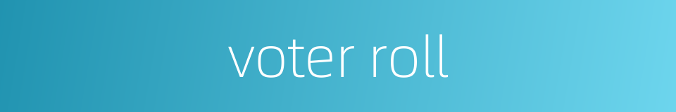 voter roll的同义词