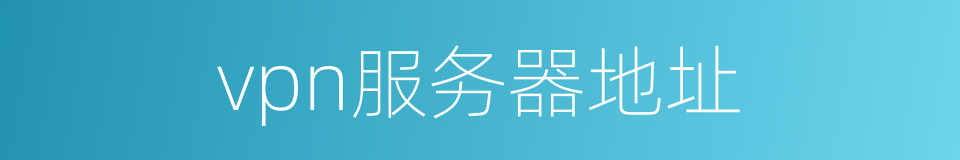 vpn服务器地址的同义词