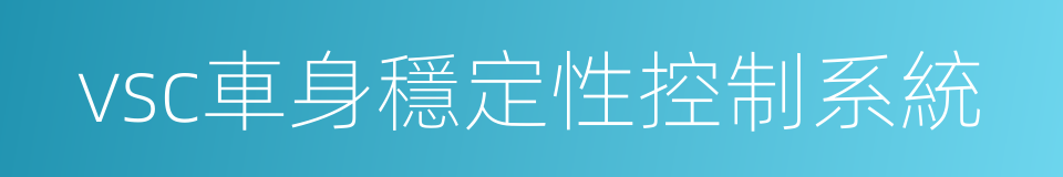 vsc車身穩定性控制系統的同義詞
