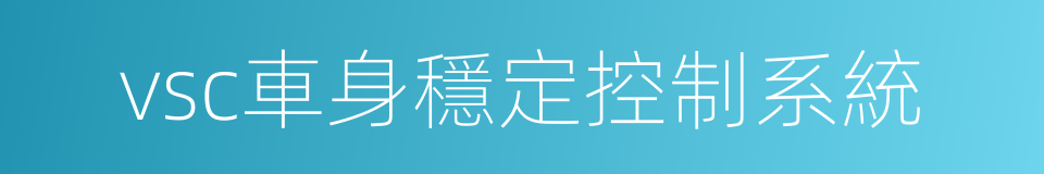 vsc車身穩定控制系統的同義詞
