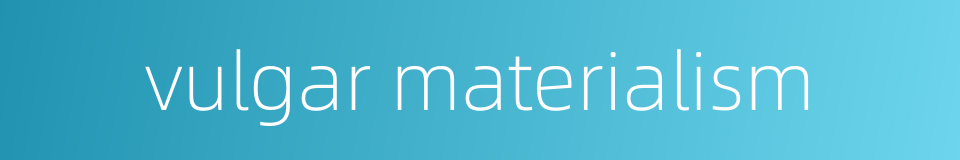 vulgar materialism的同义词