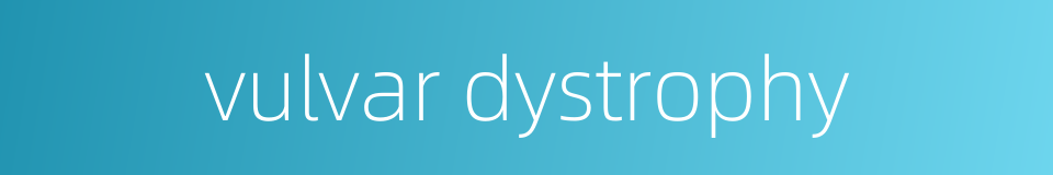 vulvar dystrophy的同义词