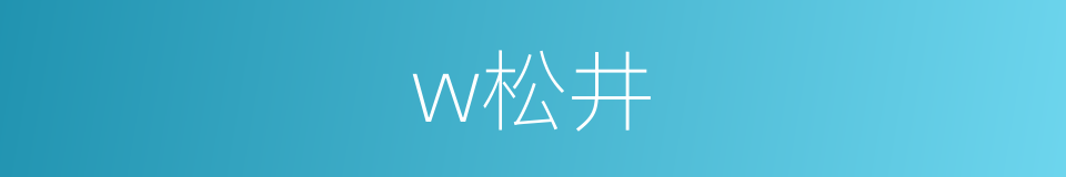 w松井的同义词