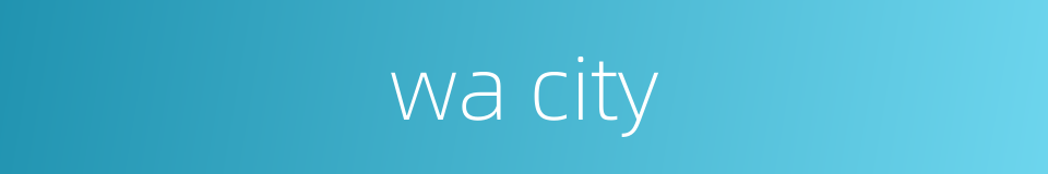 wa city的同义词