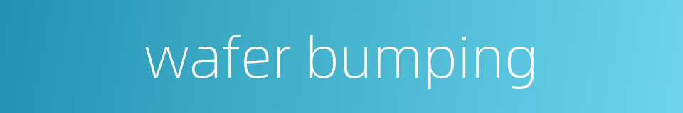 wafer bumping的同义词