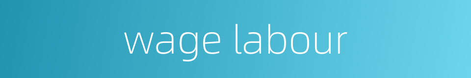 wage labour的同义词