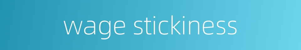 wage stickiness的同义词