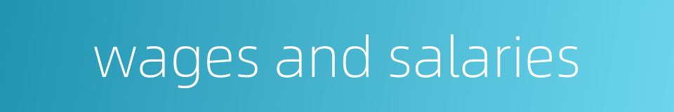 wages and salaries的同义词