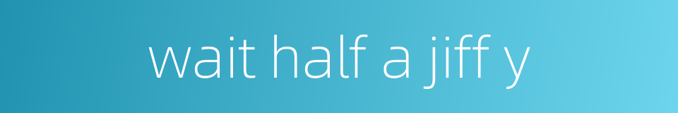 wait half a jiff y的同义词