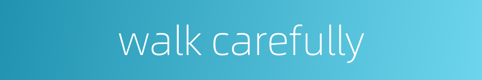 walk carefully的同义词