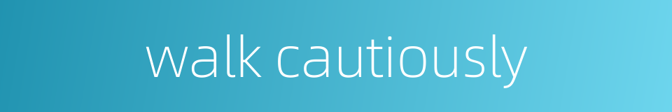 walk cautiously的同义词