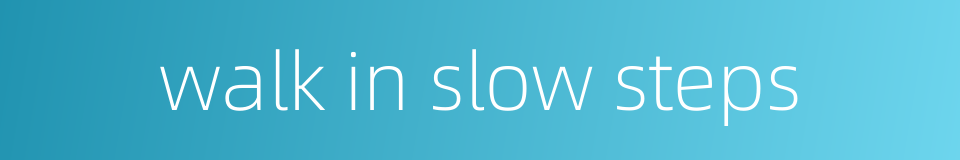walk in slow steps的同义词