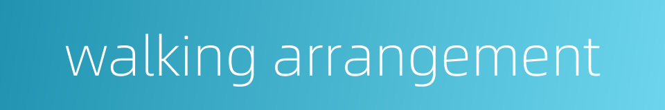walking arrangement的同义词