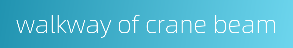 walkway of crane beam的同义词