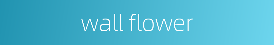 wall flower的同义词