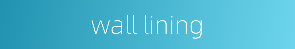wall lining的同义词