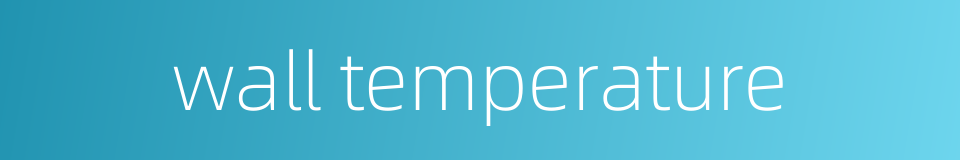 wall temperature的同义词