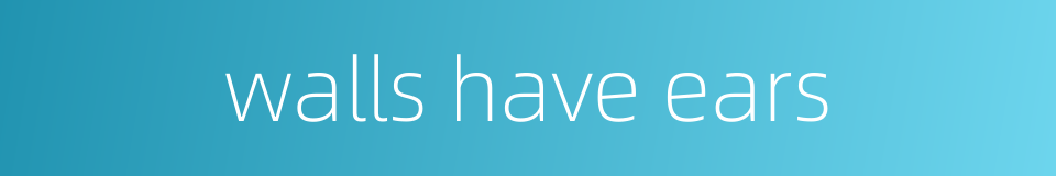 walls have ears的同义词