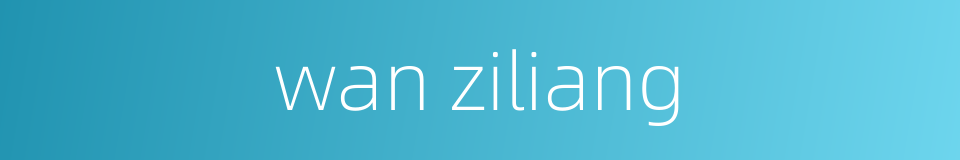 wan ziliang的同义词