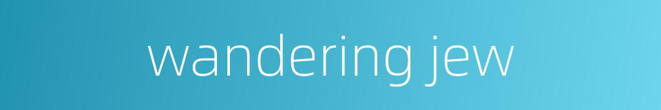 wandering jew的同义词