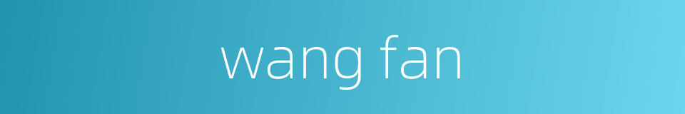 wang fan的同义词