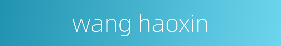 wang haoxin的同义词