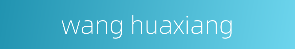 wang huaxiang的同义词