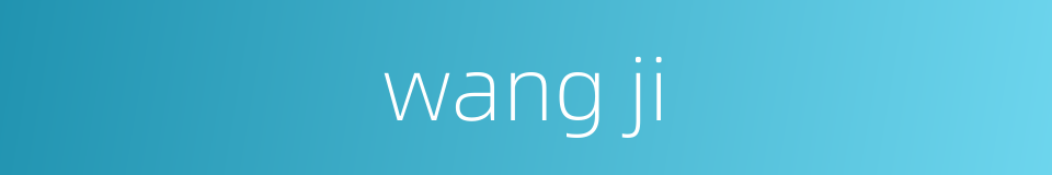 wang ji的同义词