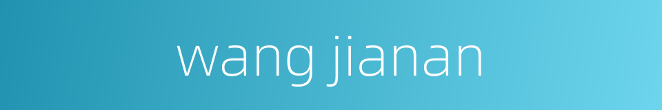 wang jianan的同义词