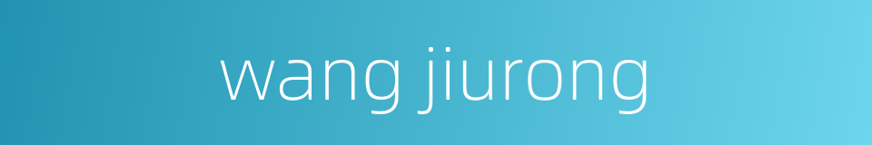 wang jiurong的同义词