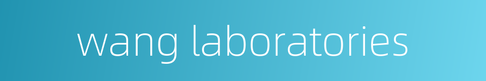wang laboratories的同义词