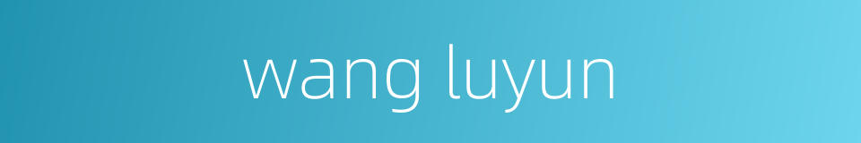 wang luyun的同义词