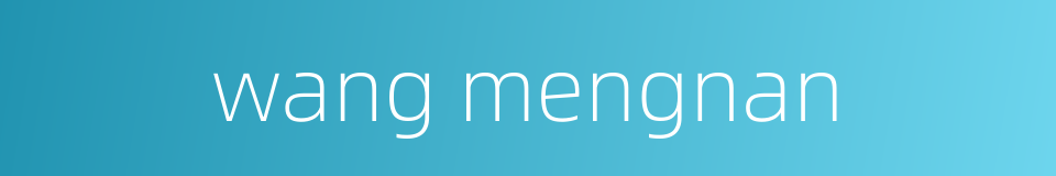 wang mengnan的同义词