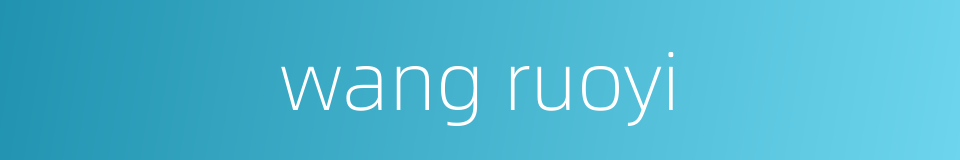 wang ruoyi的同义词