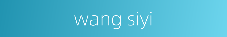 wang siyi的同义词