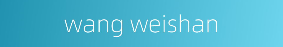 wang weishan的同义词