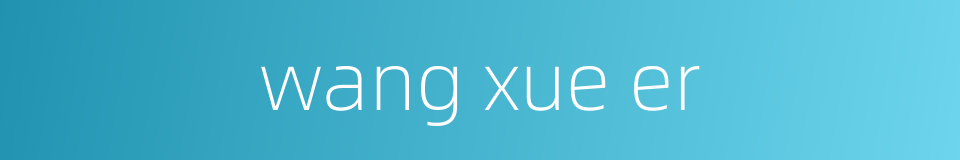 wang xue er的同义词