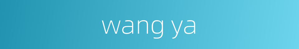 wang ya的同义词