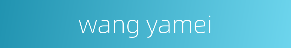 wang yamei的同义词