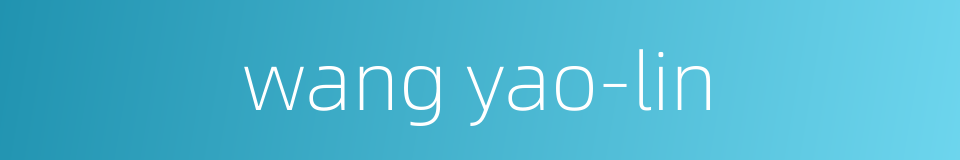 wang yao-lin的同义词
