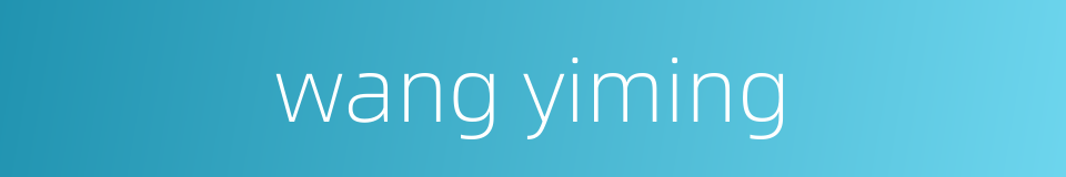 wang yiming的同义词